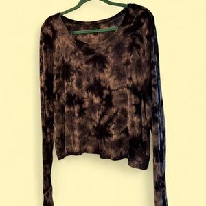 Wild Fable Black and Brown Tie-Dye Sweatshirt